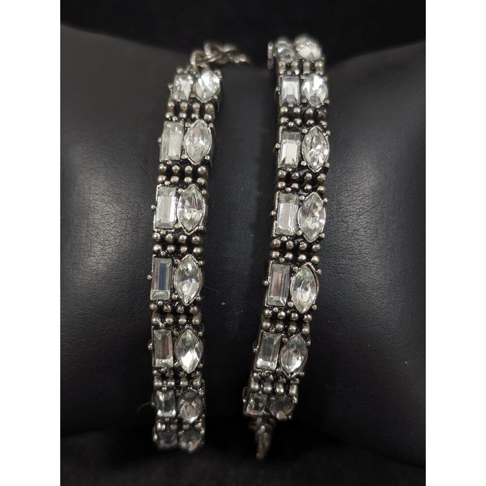 Sugarfix by BaubleBar Silver Tone Tennis Wrap Bracelet 14 inches - Picture 2 of 9